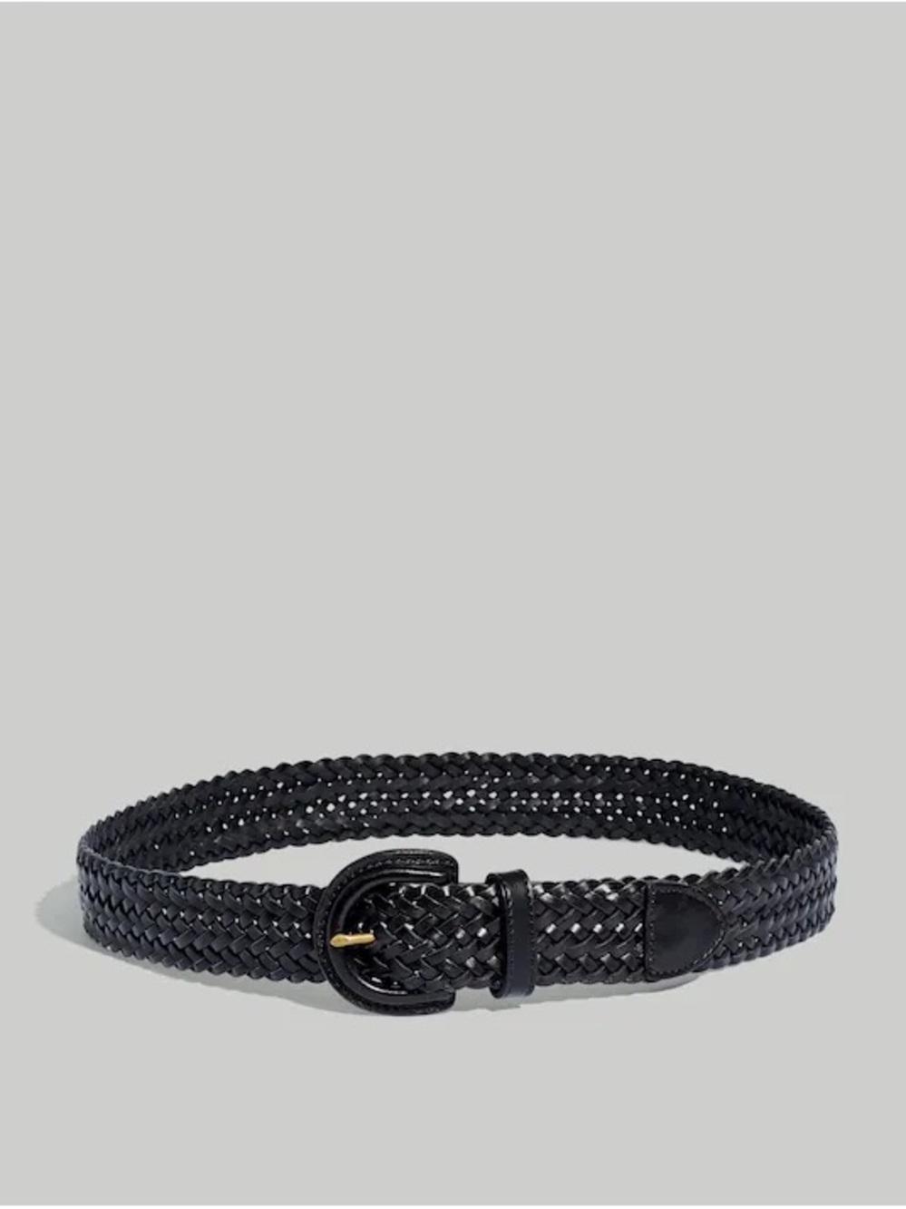 NWOT Madewell Black Woven Leather Belt Size Medium